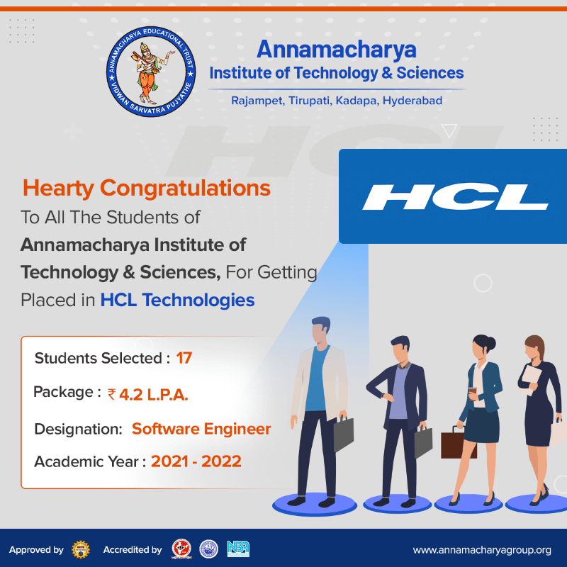 17 students for getting placed with HCL Technologies